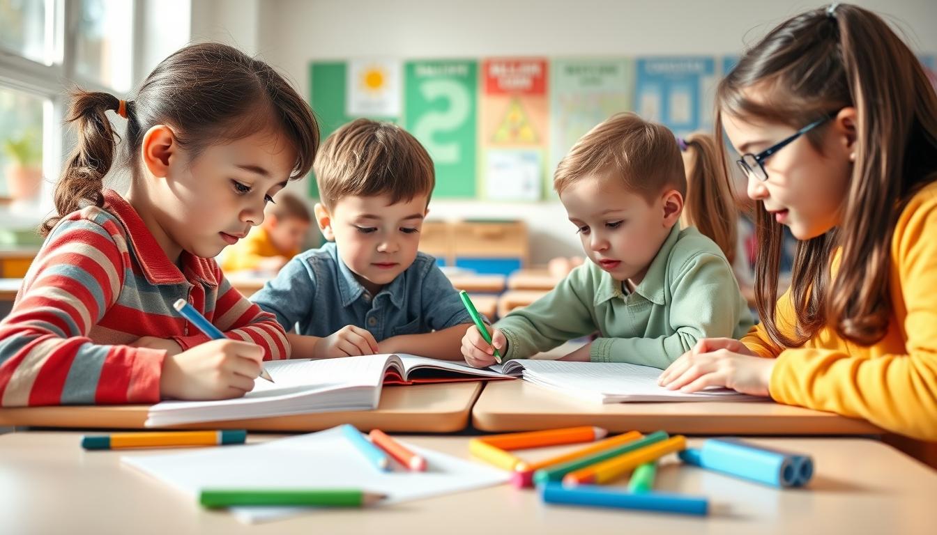 Student using learning strategies while studying